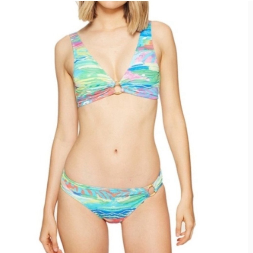 Lauren Ralph Lauren Ikat Stripe Hipster Bikini Bottoms size 16